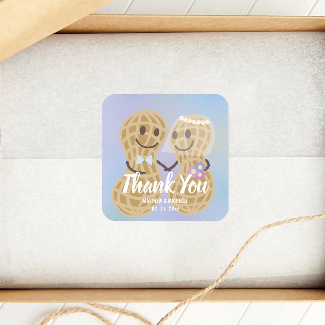 Adesivo Quadrado Loucos Sobre Um Casamento Elegante Obrigado (Criador carregado)