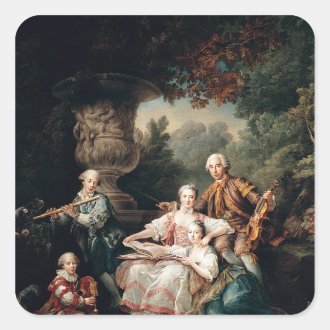 Adesivo Quadrado Louis du Bouchet Marquis de Sourches (Frente)