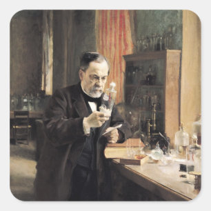 Adesivo Quadrado Louis Pasteur em seu Laboratório, 1885