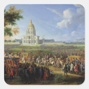 Adesivo Quadrado Louis XIV seu séquito que visita Les Invalides