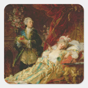 Adesivo Quadrado Louis XV e senhora Dubarry