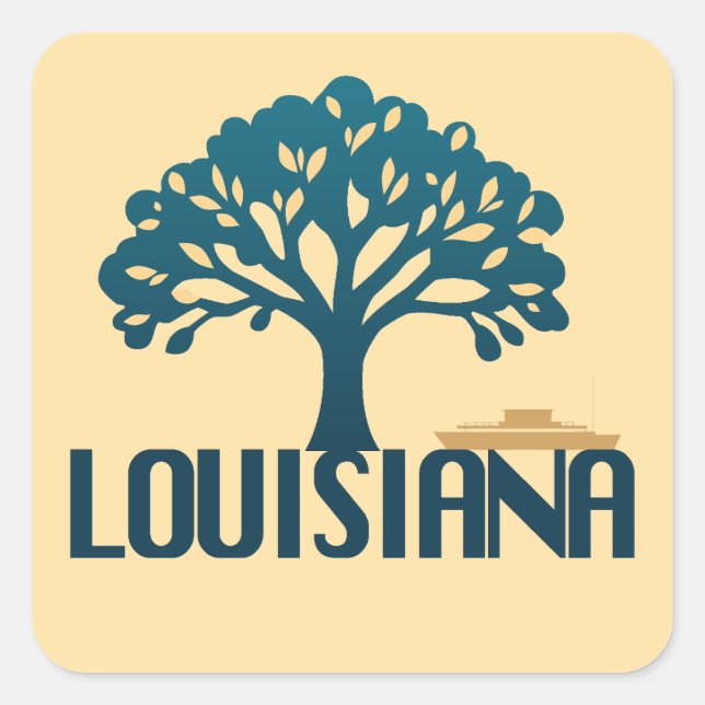 Adesivo Quadrado Louisiana Estados Unidos da América (Frente)