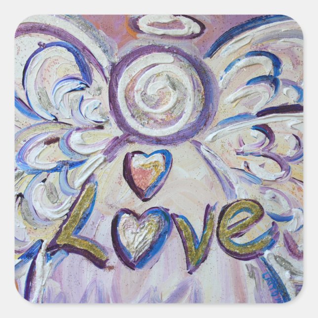 Adesivo Quadrado Love Angel Inspirational Word Art Deckers (Frente)
