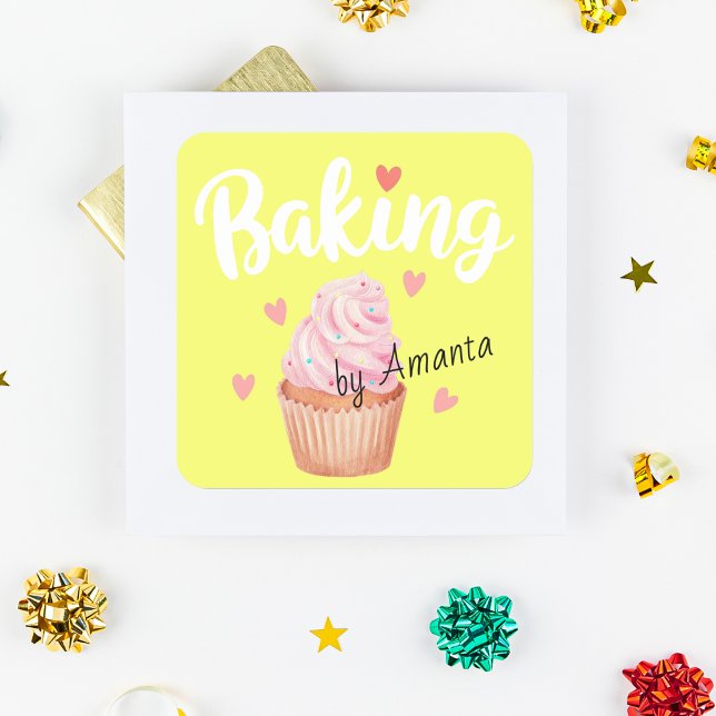 Adesivo Quadrado Love Baking Sticker (Criador carregado)
