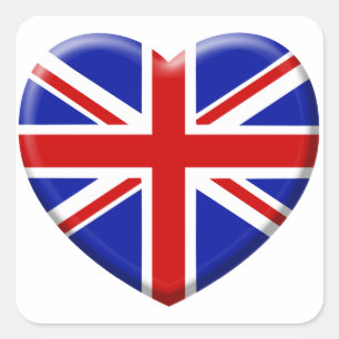 Adesivo Quadrado love bandeira Inglaterra