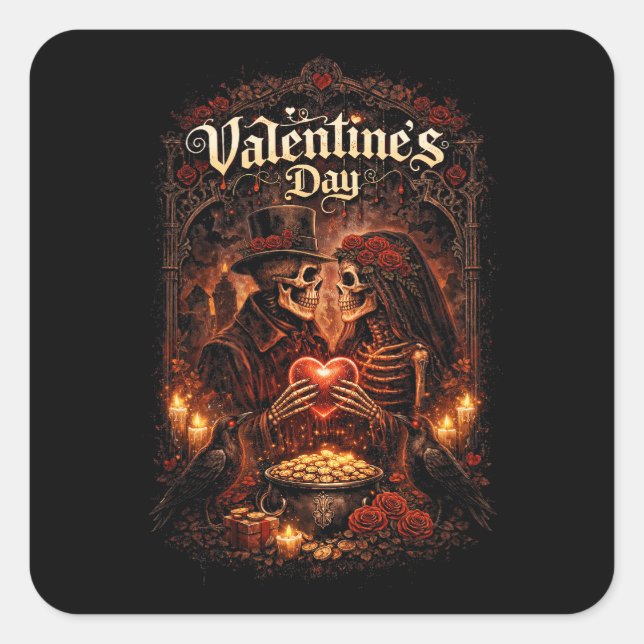 Adesivo Quadrado Love Beyond the Grave (Frente)