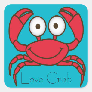 Adesivo Quadrado Love Crab Sticker