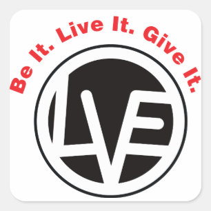 Adesivo Quadrado Love Emblem Black Stickers