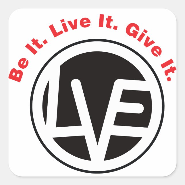 Adesivo Quadrado Love Emblem Black Stickers (Frente)