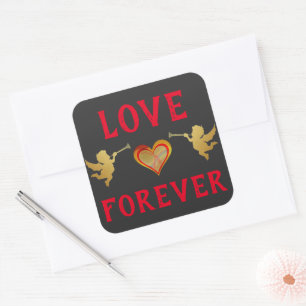 Adesivo Quadrado Love Forever Sticker