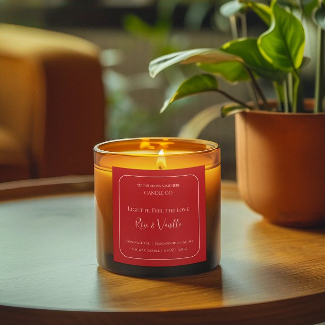 Adesivo Quadrado Love Glow Valentine – Romantic Love Candle Label (Criador carregado)