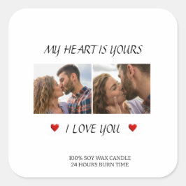 Adesivo Quadrado Love in Every Moment Custom Couple Photo with Text
