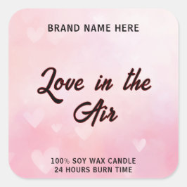 Adesivo Quadrado Love in the Air Candle – Custom Romantic Label