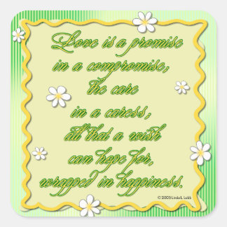 Adesivo Quadrado Love is a promise stickers