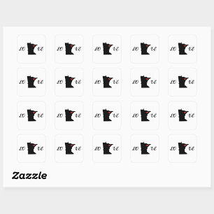 Adesivo Quadrado Love Minnesota 1/2" Stickers