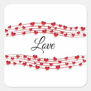 Adesivo Quadrado Love Music Square Sticker