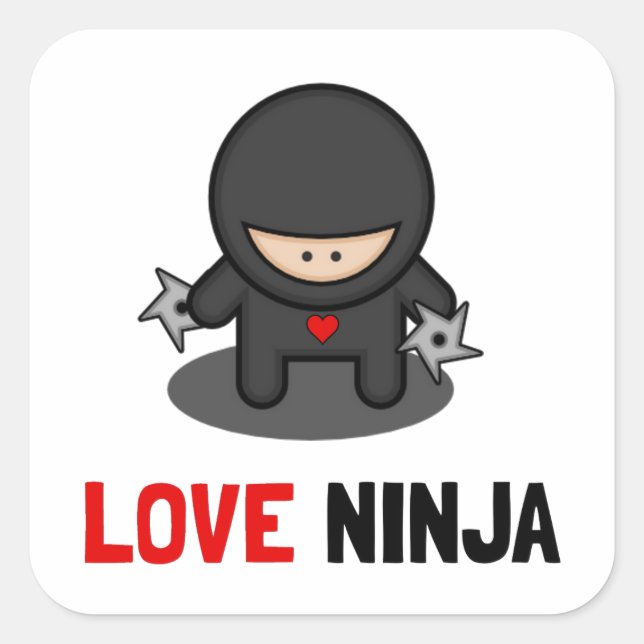 Adesivo Quadrado Love Ninja (Frente)
