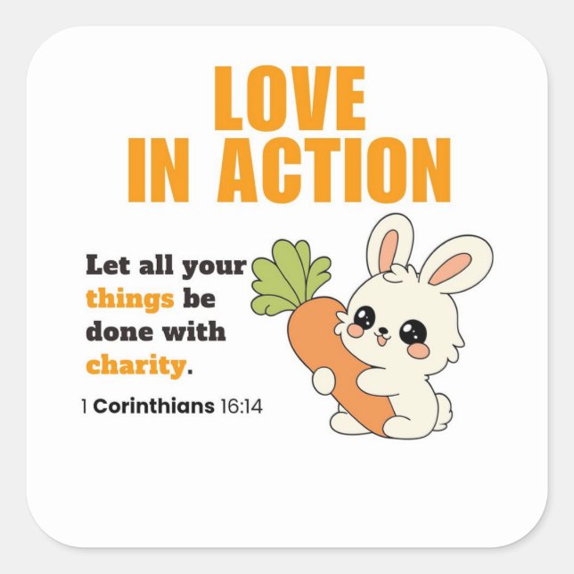 Adesivo Quadrado Love Sticker (Frente)