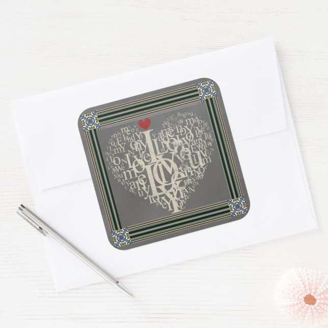 Adesivo Quadrado Love Sticker (Envelope)