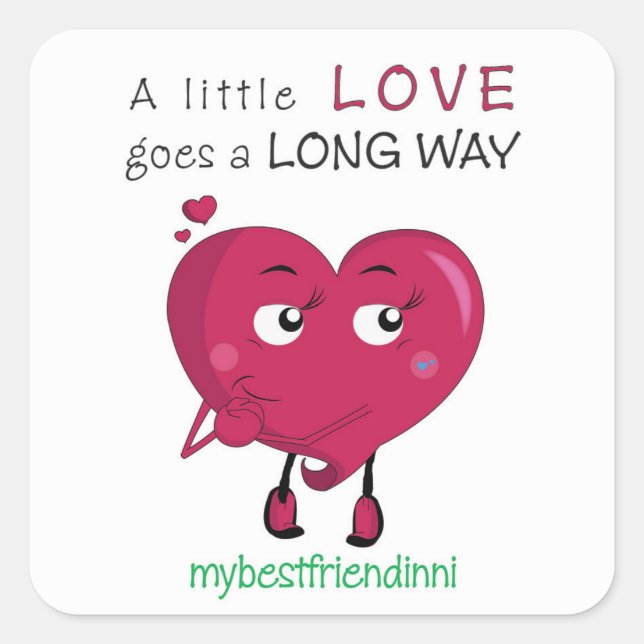 Adesivo Quadrado Love Sticker (Frente)