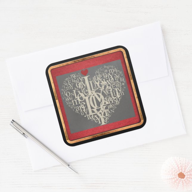 Adesivo Quadrado Love Sticker (Envelope)