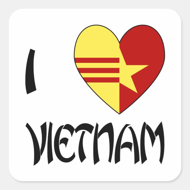 Adesivo Quadrado Love Vietnam Unity (Frente)