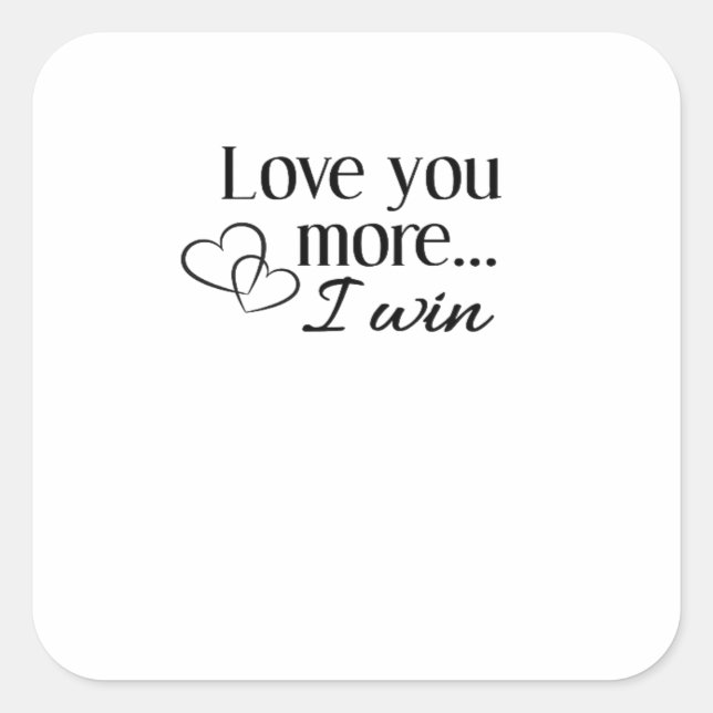 Adesivo Quadrado Love You More Heartfelt Minimal Design  (Frente)