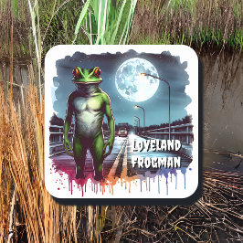 Adesivo Quadrado Loveland Frogman | Ohio Cryptid