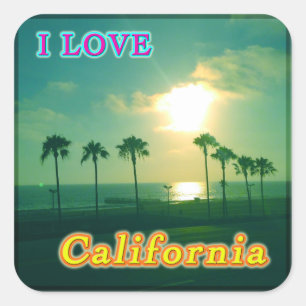 Adesivo Quadrado "Lovely California 1" Sricker