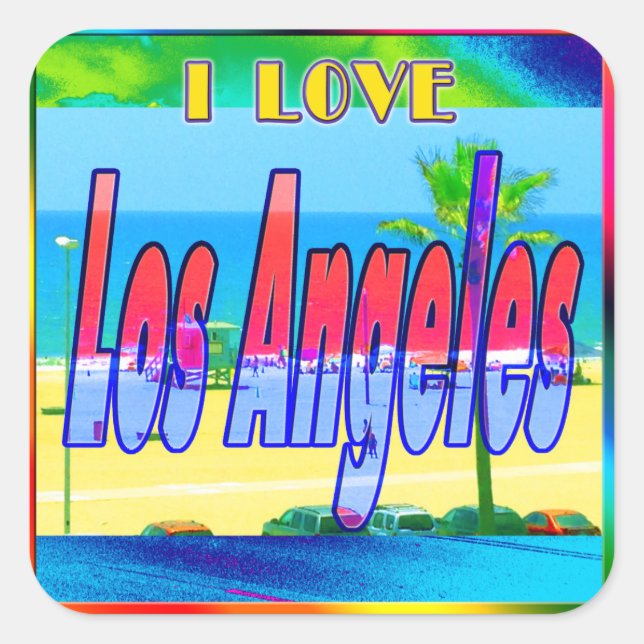 Adesivo Quadrado "Lovely Los Angeles 2" Sticker (Frente)