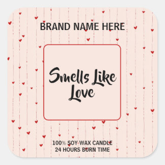 Adesivo Quadrado Lovely Valentine Candle Label With Editable Text 