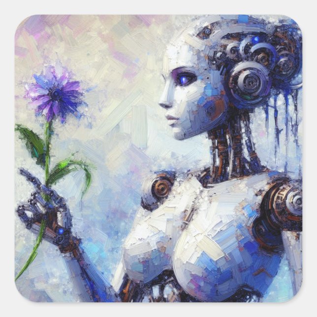 Adesivo Quadrado Lover Roxo - Coleção de Arte da Série Futura (Frente)