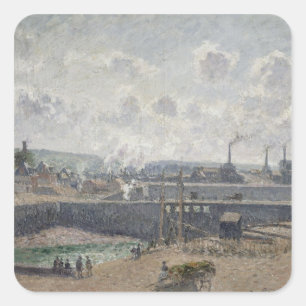 Adesivo Quadrado Low Tide at Duquesne Docks, Dieppe, 1902