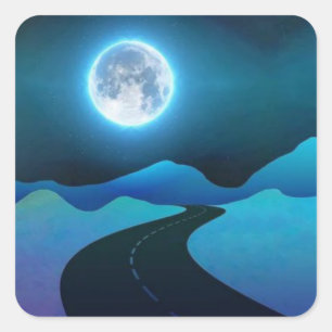 Adesivo Quadrado Lua