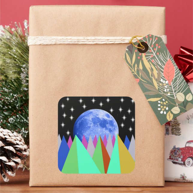 Adesivo Quadrado Lua Azul (Feriado)