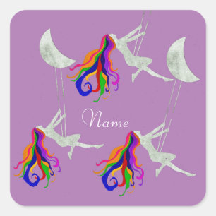 Adesivo Quadrado Lua balançando cabeça vermelha Thunder_Cove