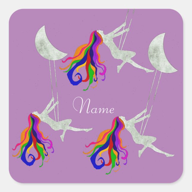 Adesivo Quadrado Lua balançando cabeça vermelha Thunder_Cove (Frente)