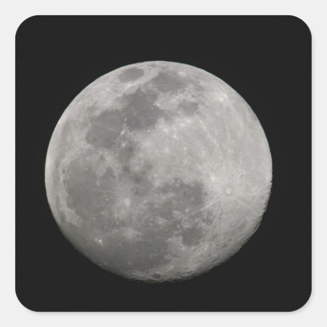 Adesivo Quadrado Lua cheia em preto e branco. Crédito: Arthur (Frente)