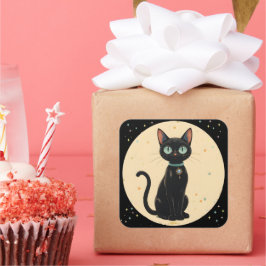 Adesivo Quadrado Lua de Gato Negro Futuro Atômica