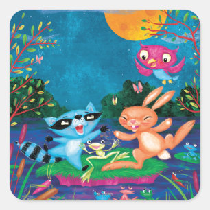 Adesivo Quadrado Lua do outono