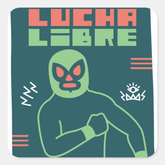 ADESIVO QUADRADO LUCHA LIBRE#120 (Frente)