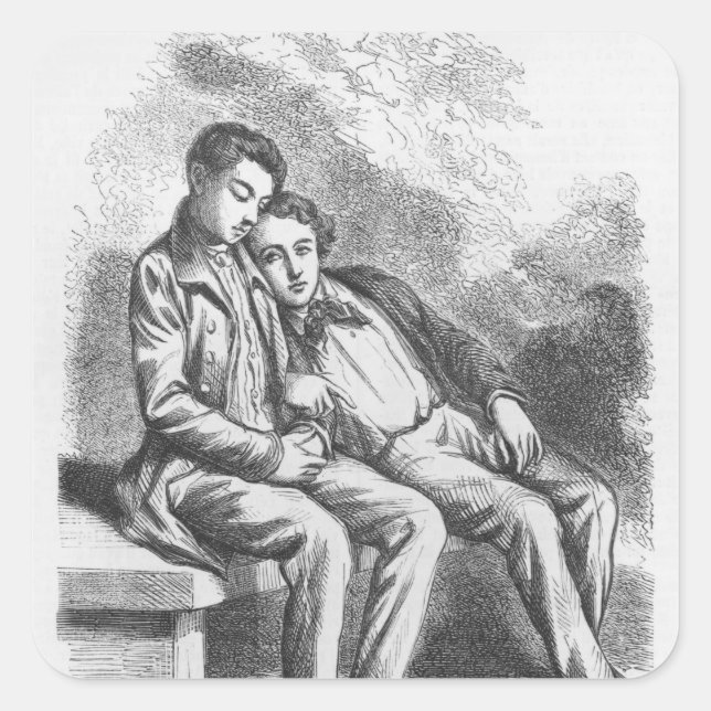 Adesivo Quadrado Lucien de Rubempre e David Sechard (Frente)