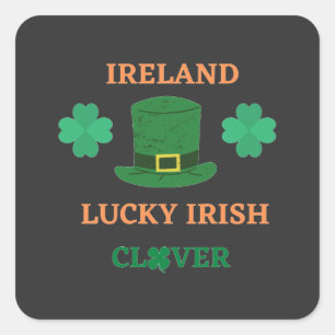 Adesivo Quadrado Lucky Irish clover Irlanda