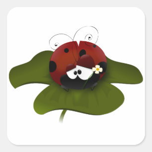 Adesivo Quadrado Lucky Ladybug