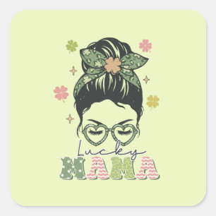 Adesivo Quadrado Lucky Mama - Messy Bun - Rua de Véu.
