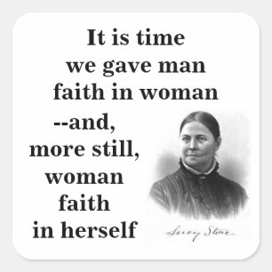 Adesivo Quadrado Lucy Stone sobre Direitos Civis das Mulheres Refor