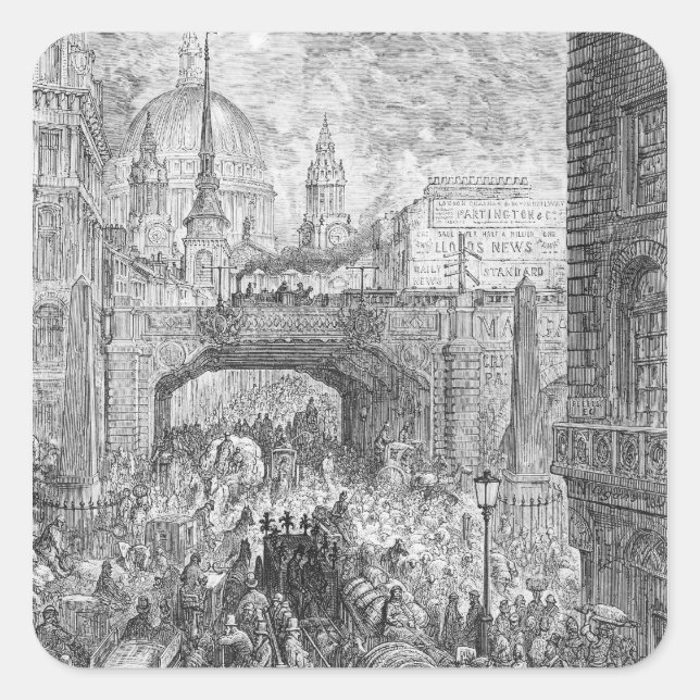Adesivo Quadrado Ludgate Hill (Frente)
