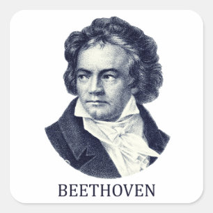 Adesivo Quadrado Ludwig van Beethoven, azul