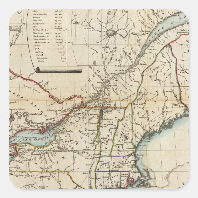 Adesivo Quadrado Lugar de guerra na América do Norte (Frente)