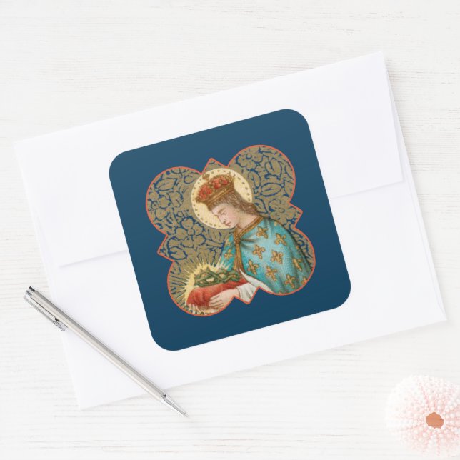 Adesivo Quadrado Luís o Rei num Quatrefoil Barbed (BK 066) (Envelope)